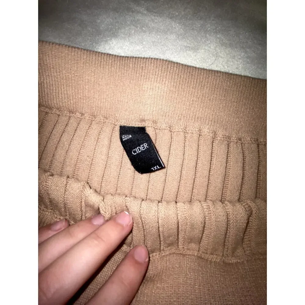 Womens Cider Rib Knit Button Detail Split Midi Skirt Size 1X - Picture 6 of 7